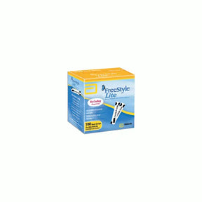 Freestyle Lite blood glucose test strips box, 100 count, for diabetes monitoring