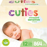 Cuties Sensitize Unscented Baby Wipes Soft Pack with Press-Open Lid