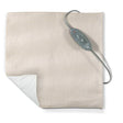 Beige electric heating pad with attached controller for pain relief and comfort at home