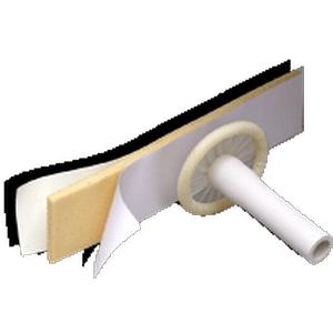 Medical ostomy barrier with adhesive strip and white tube for stoma care