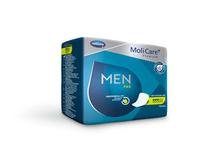 MoliCare Premium Men Pad anatomical fit incontinence pads package, 14 count, for men