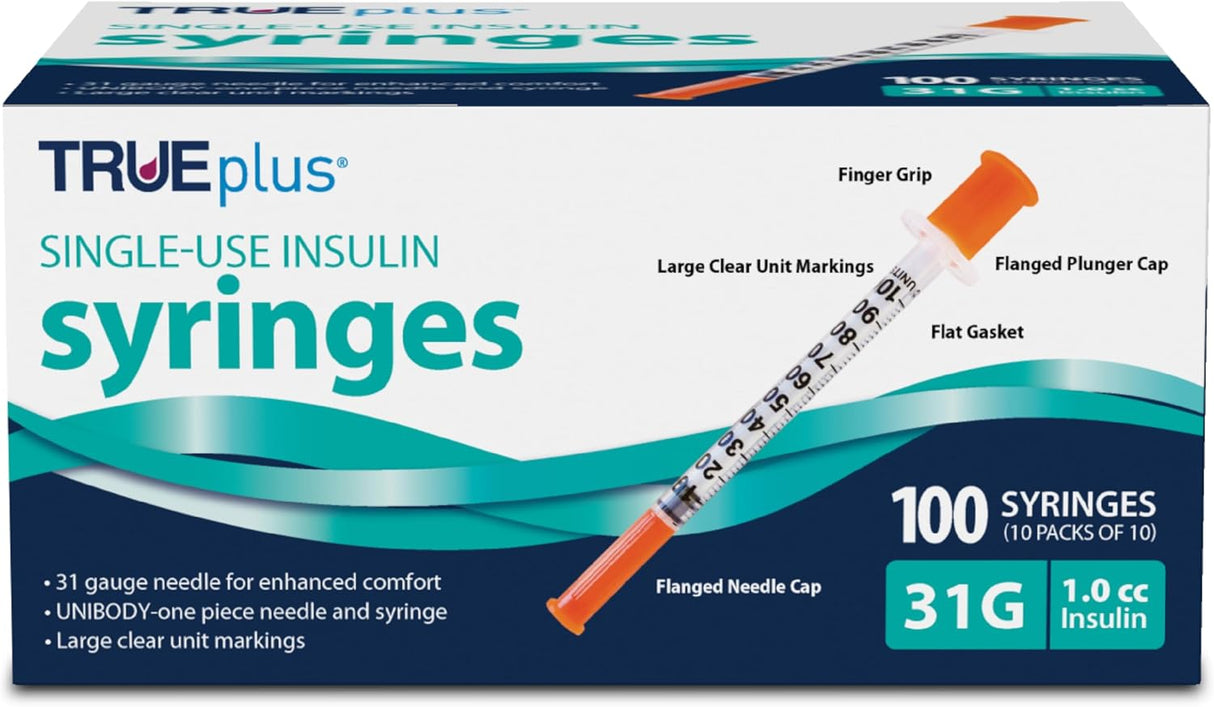 Trueplus Single-use Insulin Syringe, 31g X 5/16", 1 Ml