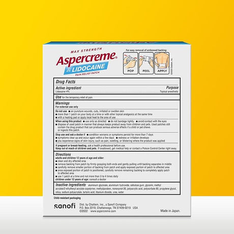 Aspercreme With Lidocaine Patch, 5 Ct.