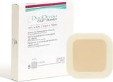 DuoDERM CGF Border hydrocolloid wound dressing pad and packaging, 4x4 inch, medical supply