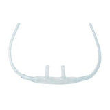 Clear nasal oxygen cannula with two prongs for respiratory medical use