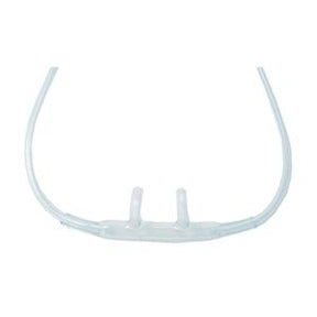 Clear nasal oxygen cannula with two prongs for respiratory medical use