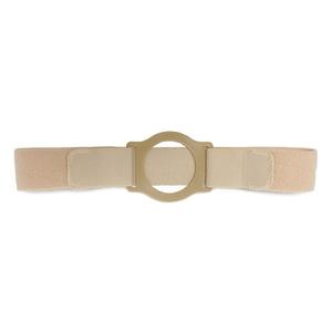 Adjustable beige ostomy belt with circular support for medical appliance use