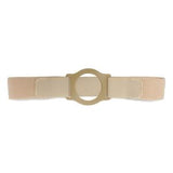 Adjustable beige ostomy belt with circular support for medical appliance use