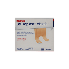 Leukoplast elastic adhesive bandage box for wound care, fabric dressing, sterile, 100 count