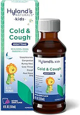 Hyland's Naturals Kids Cold & Cough nighttime medicine for ages 2-12, grape flavor.