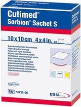 Cutimed Sorbion Sachet S super-absorbent wound dressing 10x10cm box medical supplies
