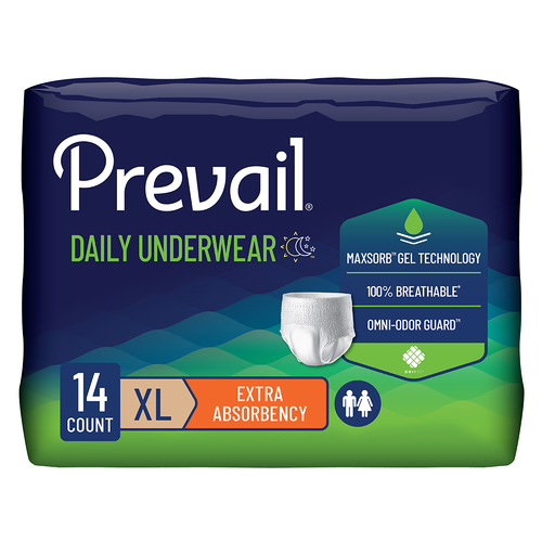 Prevail Incontinence Underwear for Men & Women, Extra Absorbency, X-Large