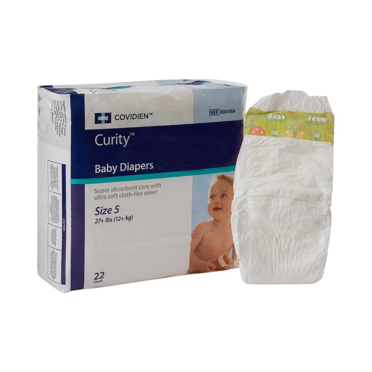 Cardinal Health, Baby Diapers, Wings, Size 5, X-large Over 30 Lbs