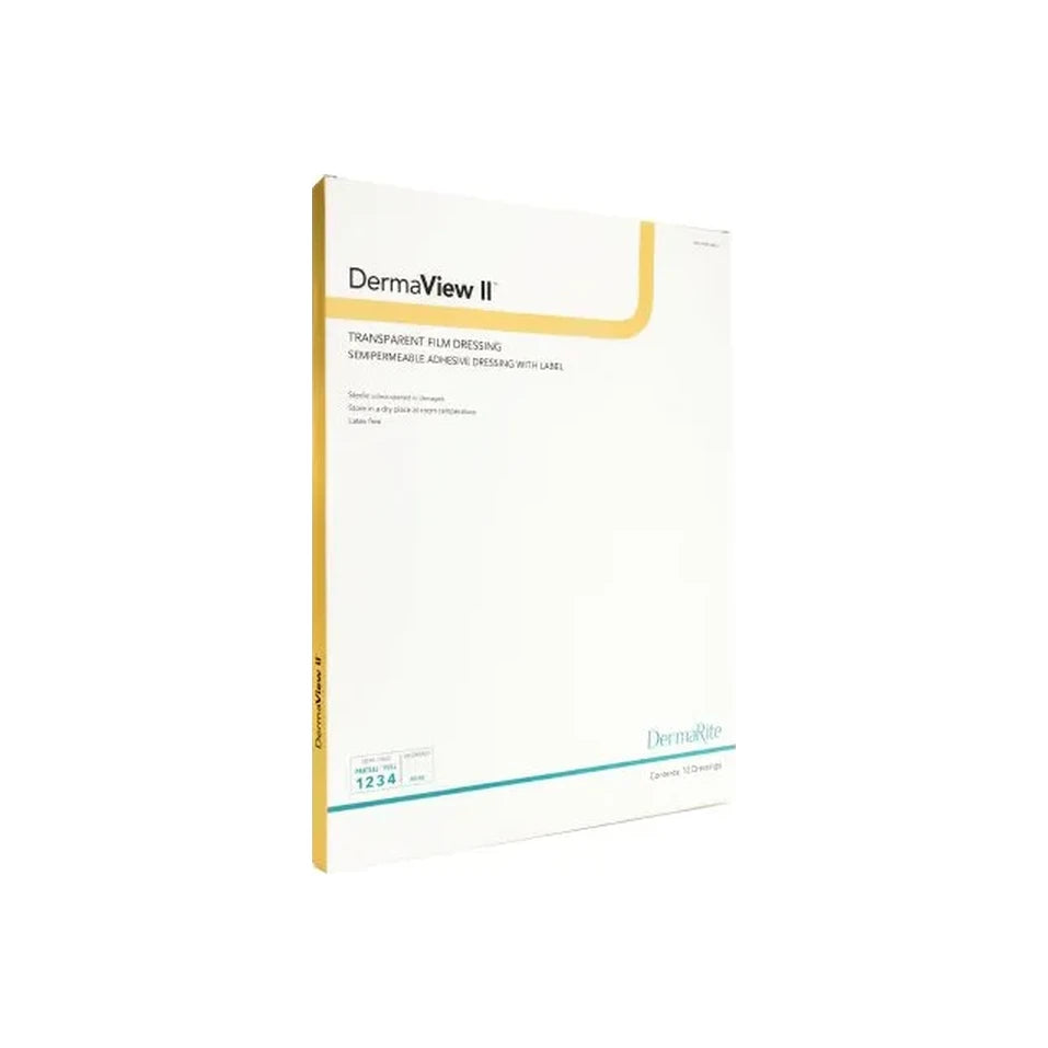 DermaView II transparent film dressing sterile medical adhesive packaging