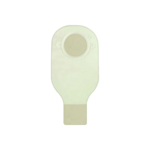 Transparent ostomy pouch with adhesive barrier for stoma care, medical supply product