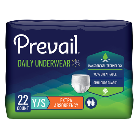 Prevail Incontinence Underwear for Men & Women, Extra Absorbency, Small