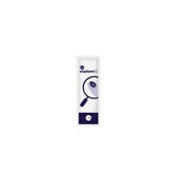 Medical supply packaging with magnifying glass graphic and 'explore' text on white background.