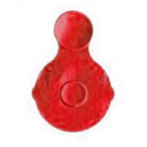 Red plastic safety lancet cap for medical supply, isolated on white background