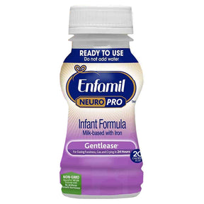 Enfamil NeuroPro Gentlease ready-to-use infant formula bottle, milk-based with iron