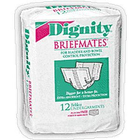 Package of Dignity Briefmates adult incontinence liners, 12-count, for bladder protection