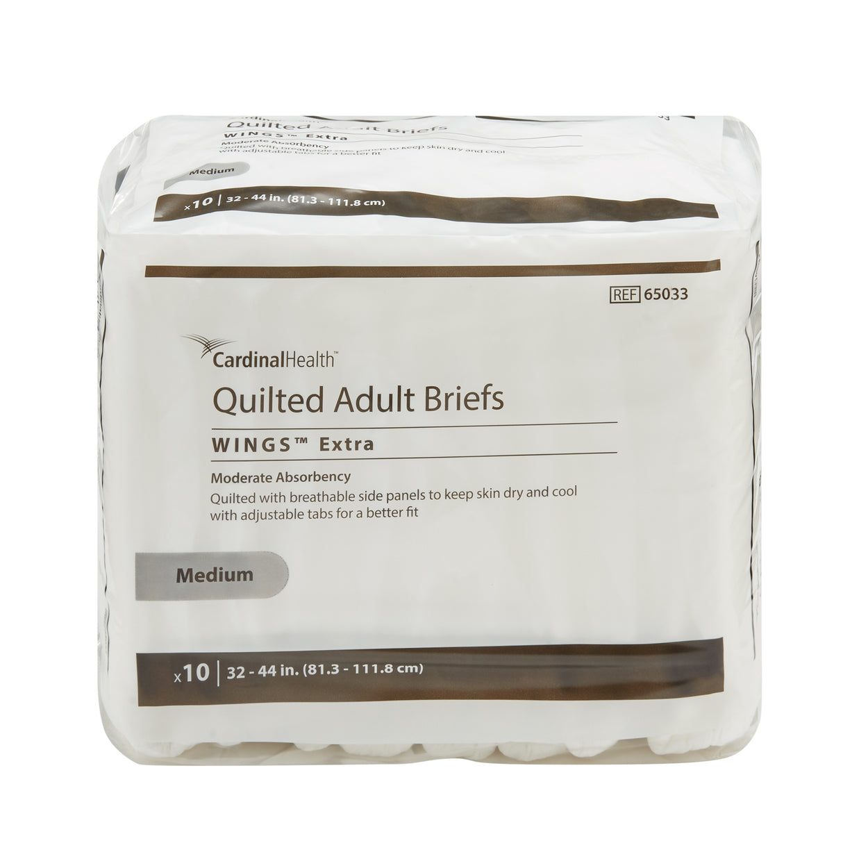 Cardinal Health, Quilted Adult Briefs, Wings Extra, Medium, 32" - 44"