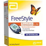 FreeStyle Freedom Lite blood glucose monitoring system box with meter and butterfly design