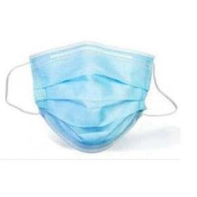 Blue disposable medical face mask with ear loops for health protection