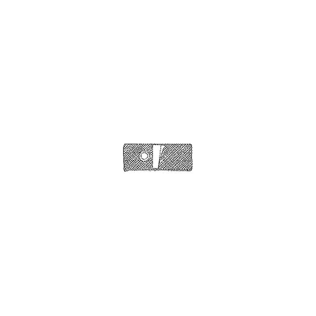 Rectangular medical adhesive strip with circular and slit openings, isolated on white background.