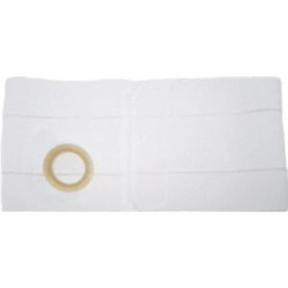 white ostomy support belt with circular opening, medical supplies for stoma care