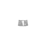 Illustration of a medical ostomy support belt with adjustable opening, white background