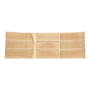 Beige elastic medical back support belt for lumbar support and pain relief