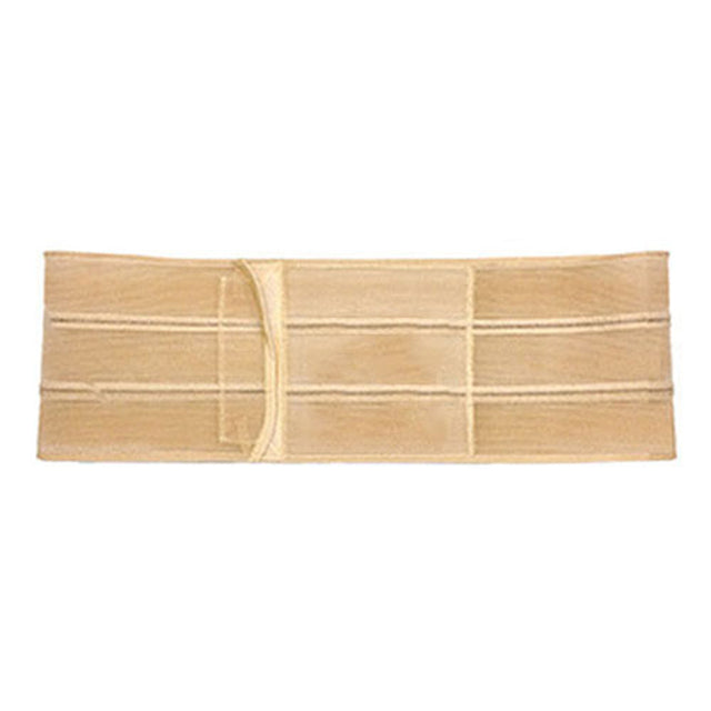 Beige elastic medical back support belt for lumbar support and pain relief