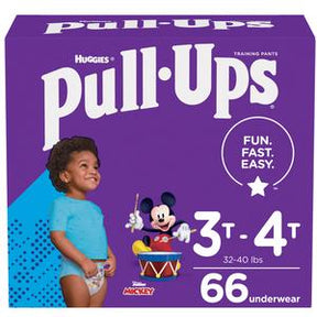 Huggies Pull-Ups training pants box for 3T-4T toddlers with Mickey Mouse design