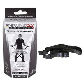 TheraBand CLX resistance band with box, black exercise loop for physical therapy and fitness