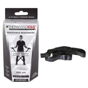 TheraBand CLX resistance band with box, black exercise loop for physical therapy and fitness