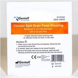 Gentell circular split drain foam dressing sterile medical packet, wound care pad