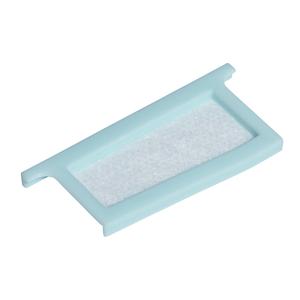 rectangular adhesive medical patch with light blue border on white background