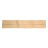 Beige elastic abdominal support belt for medical use, flat on white background