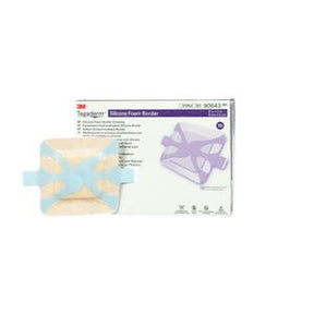 Silicone foam border dressing with product box for wound care and medical use