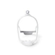 CPAP nasal mask frame with cushion for sleep apnea therapy, white background