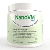 NanoVM Adult dietary supplement container with 13 vitamins and 13 minerals label