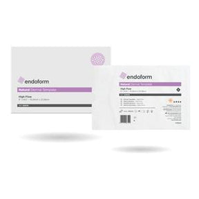 Endoform moisture wound dressing sterile medical supply packaging on white background