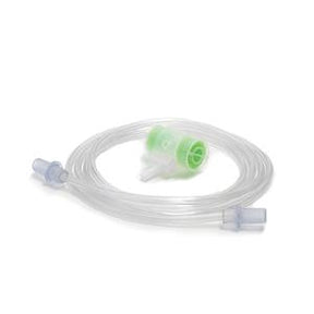 Transparent medical extension tube with green three-way stopcock for medical supply use