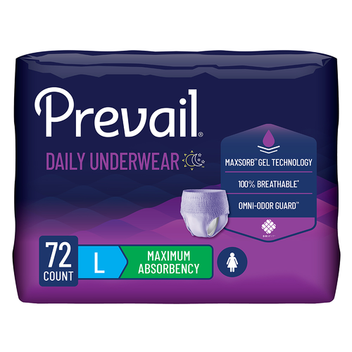 Prevail Incontinence Underwear for Women, Maximum Absorbency, Large