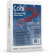 CoolMagic clear hydrogel sheet wound dressing box, 3.75 x 3.75 inch, for wound care