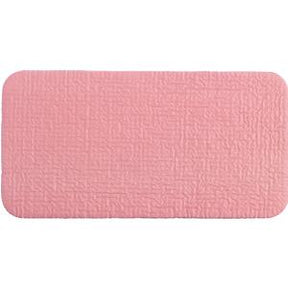 Rectangular pink medical foam dressing pad with textured surface, isolated on white background