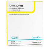 DermaDress waterproof composite wound dressing box for exuding wounds, 6x8 inches, 10 dressings