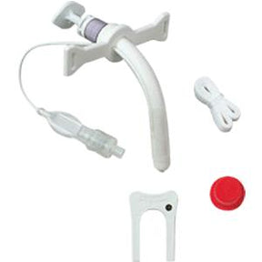 Medical tracheostomy tube kit with tube, cap, strap, and cleaning tool