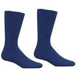 Pair of blue crew socks for comfort and support, ideal for daily medical needs