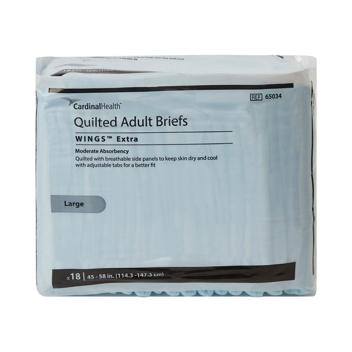Cardinal Health, Quilted Adult Briefs, Wings Extra, Large, 45" - 58"
